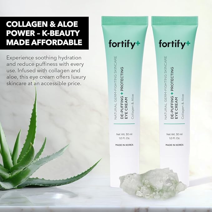 Fortify 9-in-1 Natural Skincare Eye Cream – 2 Pack Anti-Aging Under Eye Cream for Dark Circles, Puffiness & Bags Under Eyes – 30ML