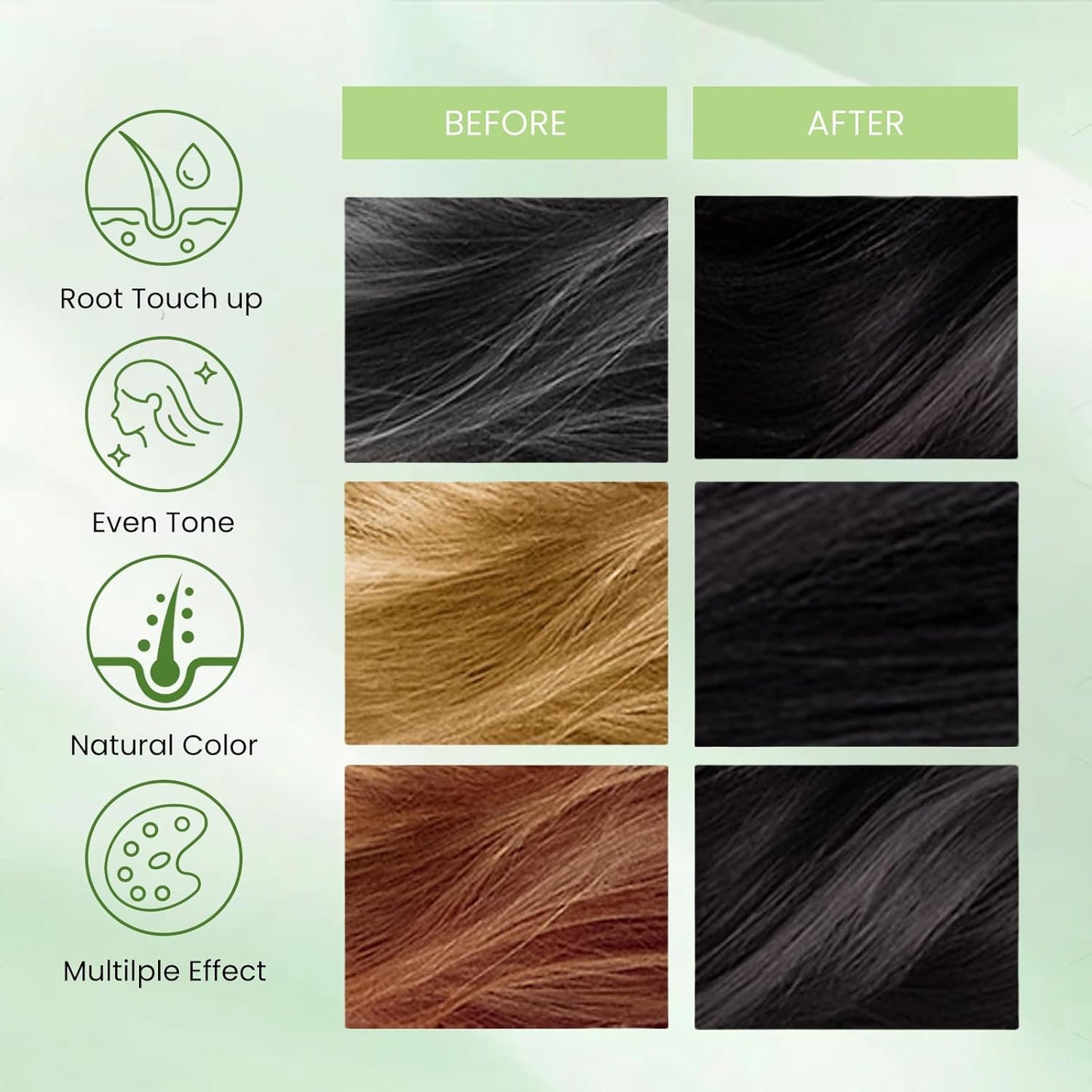 Black Hair Dye Shampoo 3 in 1, Natural Instant Hair Color Shampoo for Women Men 100% Gray Hair Coverage Champu Para Canas Mujer, Lasting 3-4 Weeks & Easy to Use & All Hair Types & Root Touch Up, 500ml