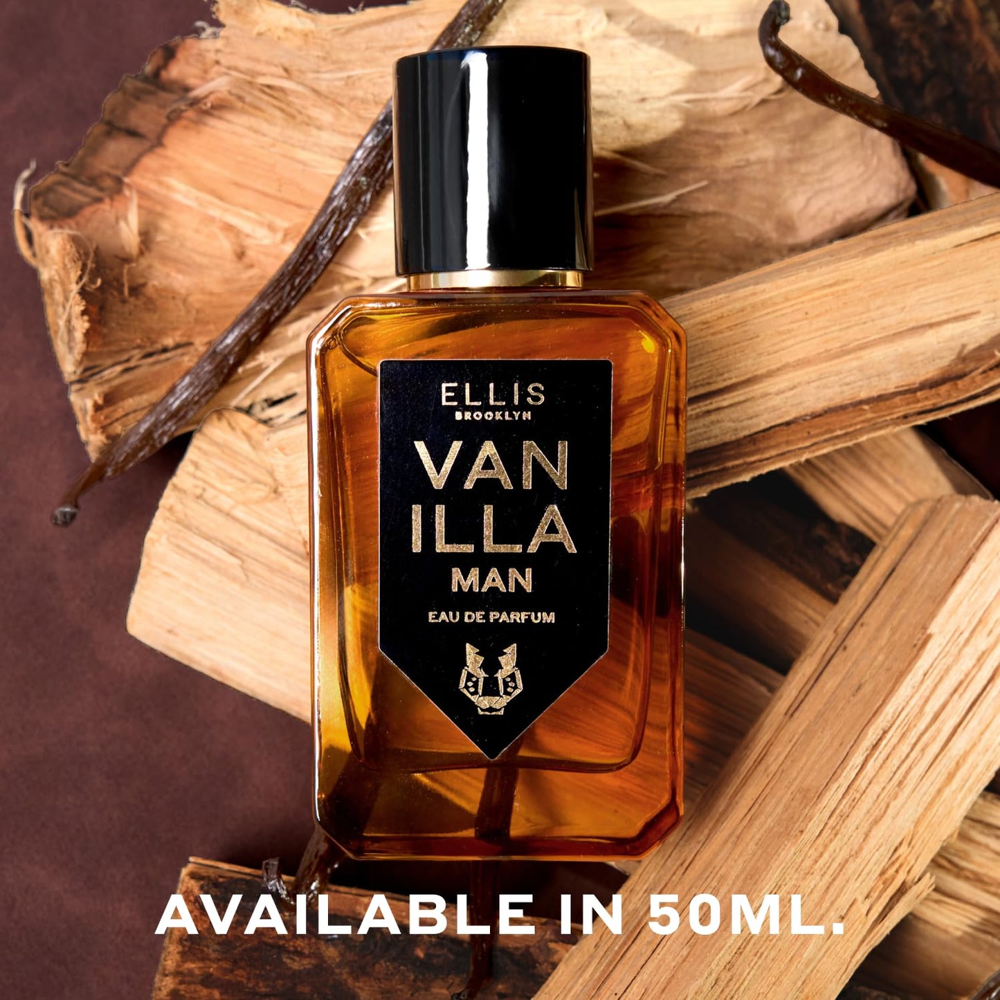 Ellis Brooklyn VANILLA MAN Eau de Parfum for Men 1.7oz / 50ml – Warm Spicy Fragrance with Vanilla Absolute, Bergamot, Clary Sage & Cedarwood – Warm, Rich, Modern Scent