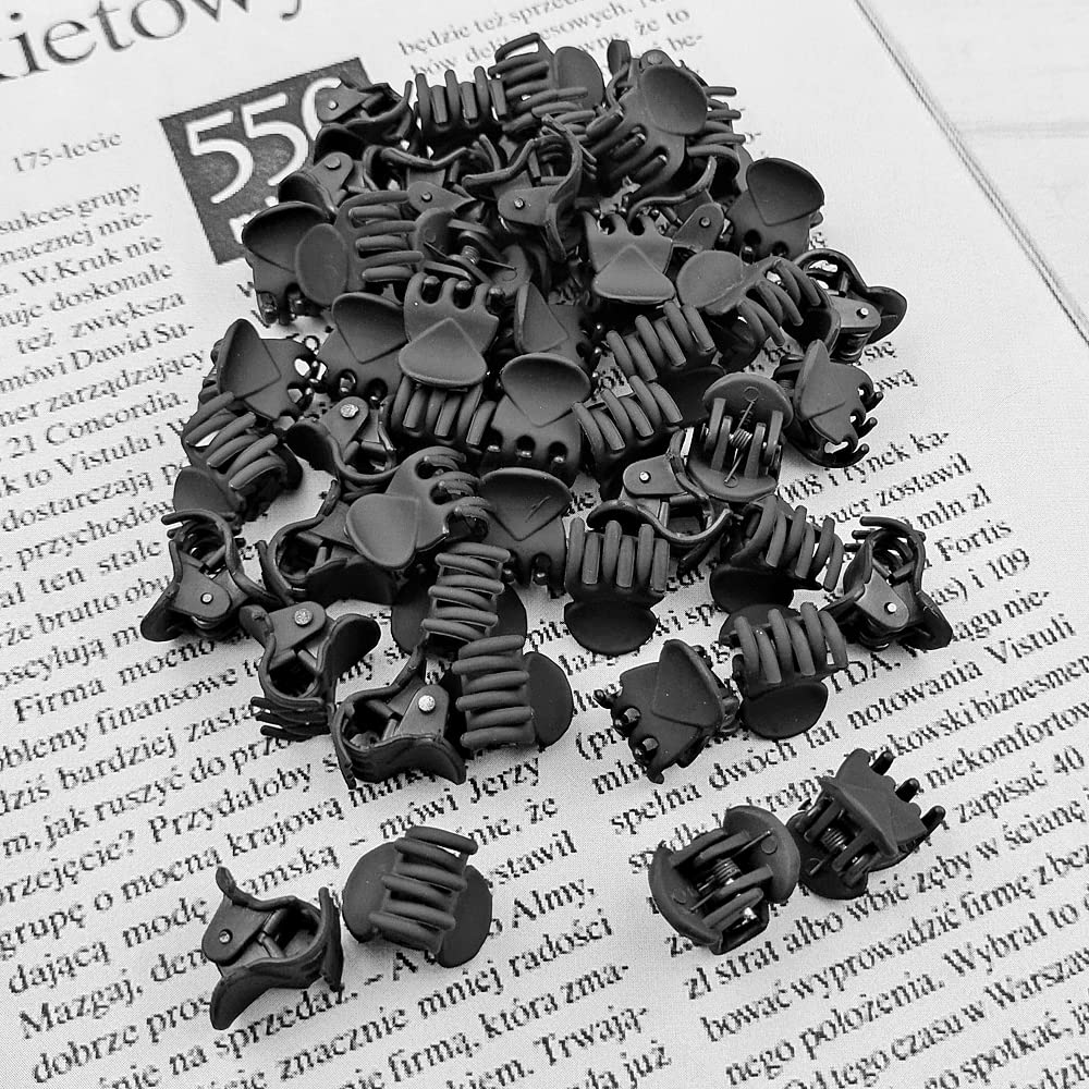 50 PCS Mini Hair Claw Clips， Bangs Strong Grip Multifunction Clamp Clips. (Frosted black)