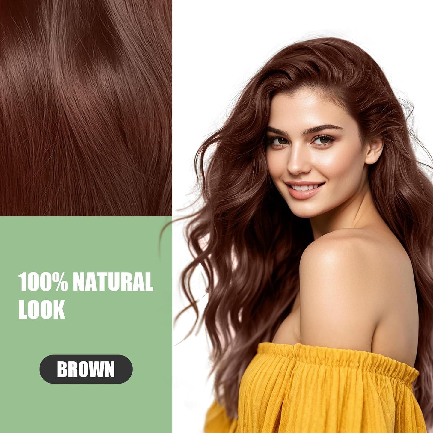 FARNDU Chestnut Brown Hair Dye Shampoo for Gray Hair Coverage - 3 In 1 Natural Hair Color Shampoo for Women & Men, Champu Para Canas Mujer