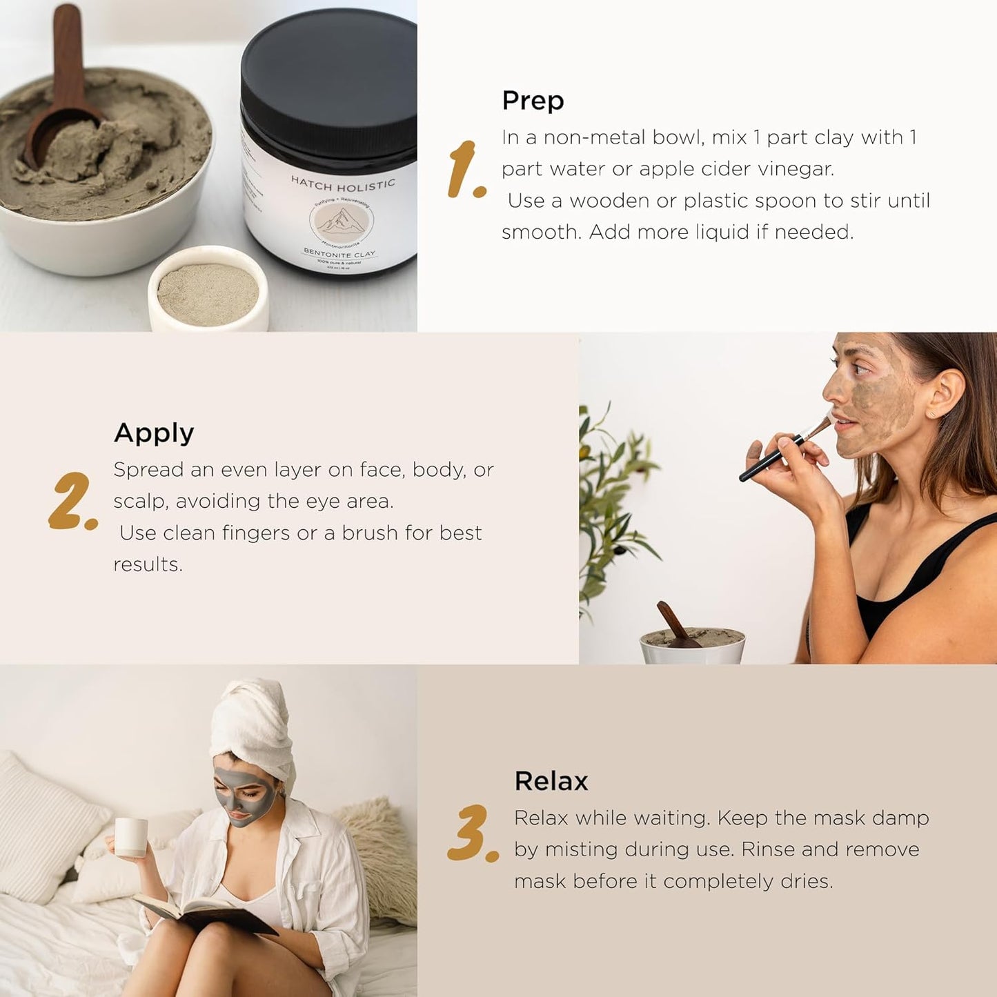 Organic Bentonite Clay 1 lb (16 oz) – Pure Mineral-Rich Detoxifying Clay Mask for Face, Body, And, Scalp, Helping In Natural Exfoliation, Deep Cleansing and Skin Revitalization