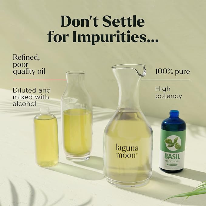 Basil Essential Oil - Pure Essential Oils for Candle Making Scents, Soap, Diffusers, Humidifiers, Car, Yoga, Aromatherapy, Home Care - Fragrance Oils for Soap Making & Candle Scent (150ml)