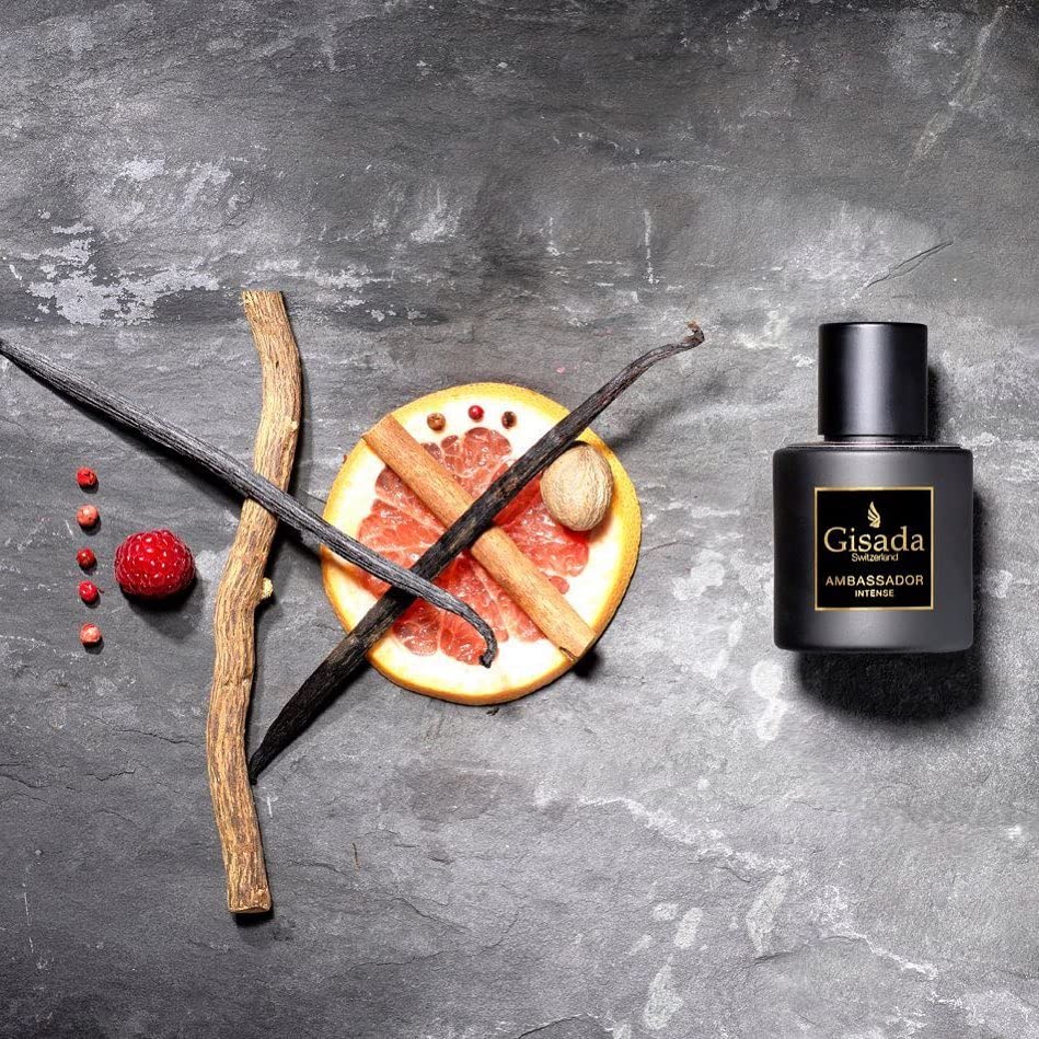 Gisada Ambassador Intense Cologne for Men - Perfume for Men with Strong, Masculine Scent & Classic Fragrance - Lasting Scent with Warm, Citrusy, Spicy, Oriental Notes - Made in Switzerland, 1.7 fl.oz.