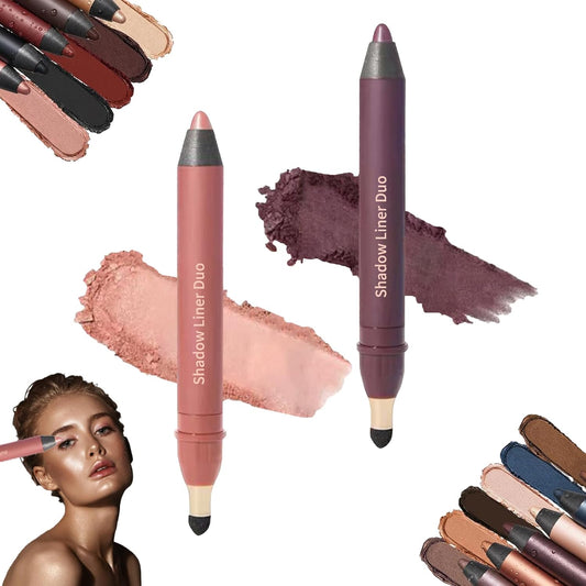 Rocino Freshlus Shadow Liner Duo, Mitlume Perfect Color Duo-Shadow Liner 2-in-1 Eyeliner & Eyeshadow, Plum Eyeshadow Stick, Waterproof and Smudge-Proof, Easily Create a Smoky Effect(HYPNOTIC+SMOLDER)