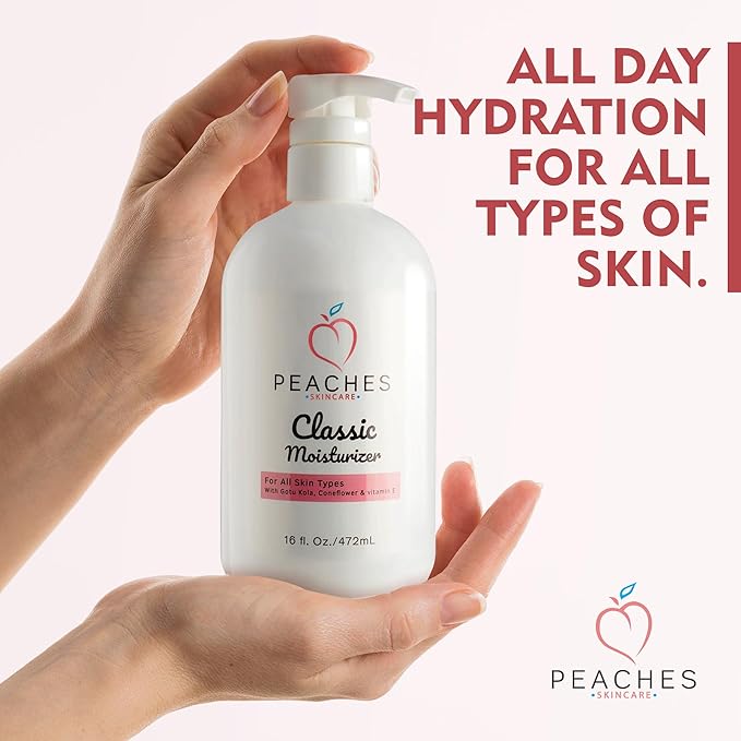 Hydrating Vegan Moisturizer with Vitamin E, Gotu Kola, and Pineapple – Age-Defying Face Cream for All Skin Types – Classic Moisturizer (16 oz)