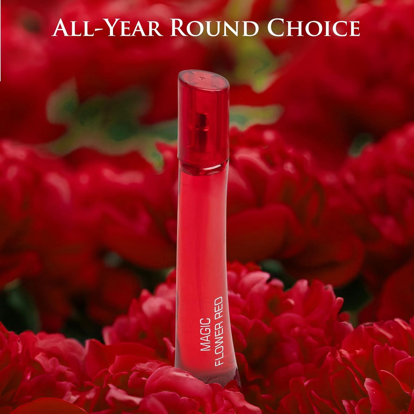 Magic Flower Red for Women - Fruity Floral Fragrance - Top Notes of Mandarin Orange, Sour-Sweet Rhubarb & Black Currant - Bse Scent of Jasmine, Peony & Vanilla - Vegan & Cruelty-Free, Parfume Women