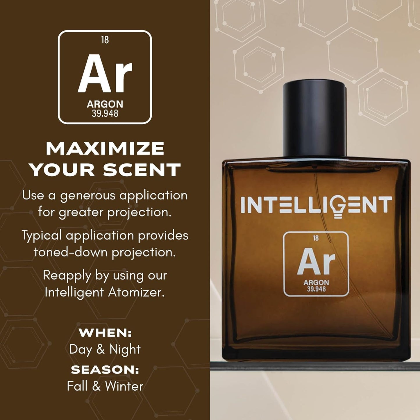 Intelligent Argon Eau de Parfum | Cologne for Men | Dark, Aromatic, and Tantalizing | 3.4 Fl Oz (100 mL)