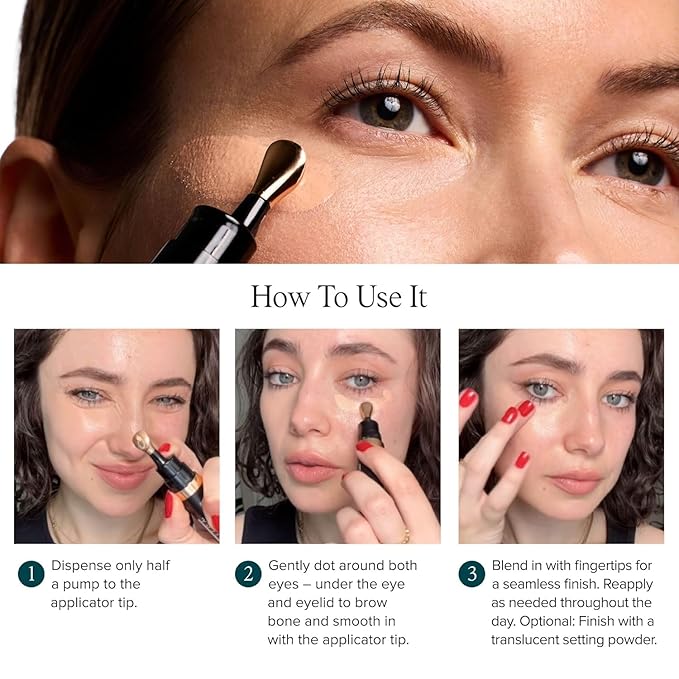 DRMTLGY Luminous Eye Corrector SPF 41, Under Eye Color Corrector for Dark Circles, Anti-Aging Tinted Eye Cream, Hydrating Eye Serum with Peach Undertone FSA/HSA Eligible, Deep