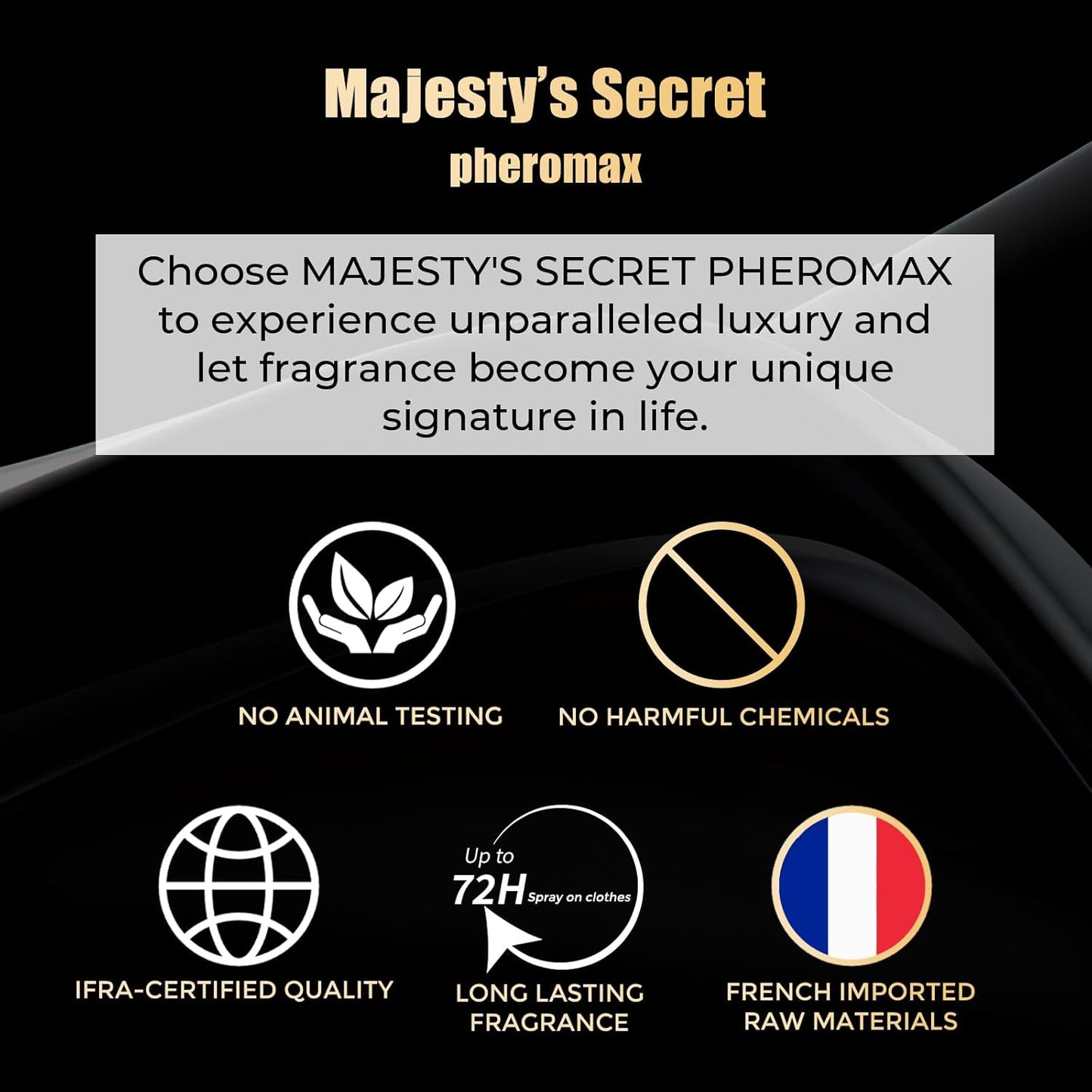 MAJESTY'S SECRET PHEROMAX Cologne for Men – 3.4 fl oz Eau De Parfum Spray, Long Lasting Premium Men’s Cologne with Masculine Scent, Luxury Gift for Boyfriend, Husband, or Dad (TAN Silver Vetiver)