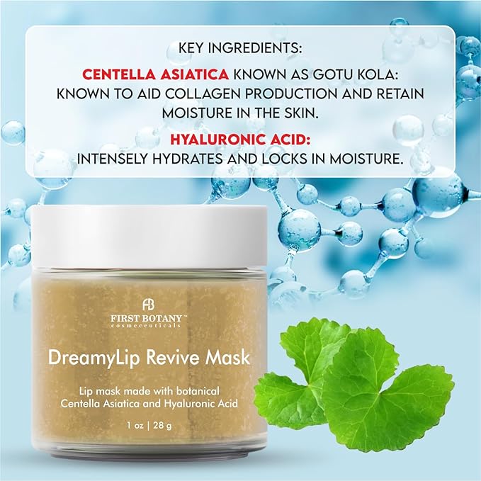 Lip Mask & Lip Balm - 2 in 1 Nourishing & Hydrating leave-on Overnight lip mask (Beige)