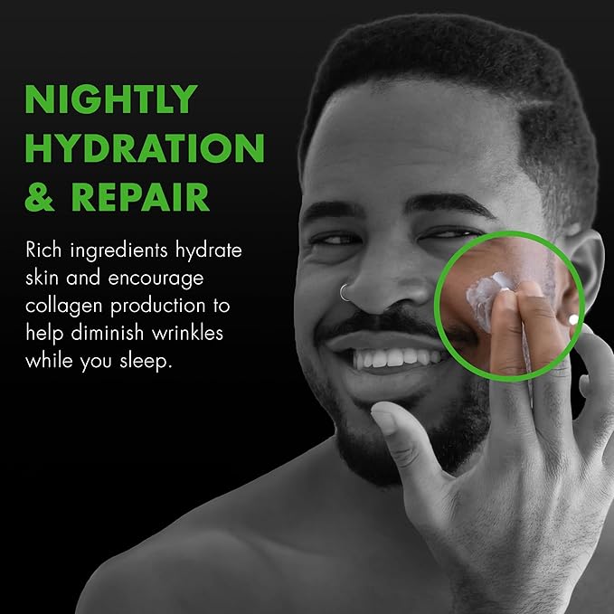 Tiege Hanley Mens Night Cream for Face, PM Bedtime Facial Moisturizer - Anti-Aging Night Time Wrinkle Cream for Men with Sensitive Skin - Overnight Moisturizer for a Soft, Smooth, & Hydrated Skin