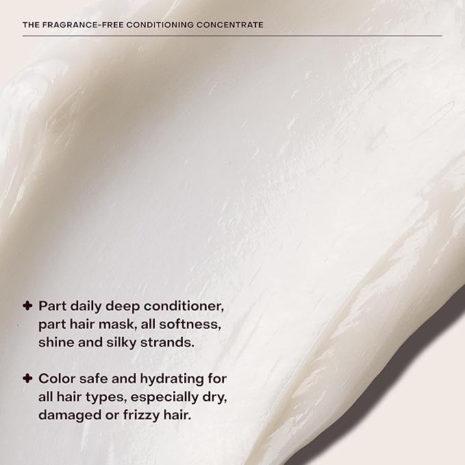 The Fragrance-Free Conditioning Concentrate, Hydrating for Dry, Damaged, or Color-Treated Hair, Hair Mask, Sensitive Skin, Gentle On All Scalps, Plant-Based, Vegan, 3.4 fl oz, 50+ Uses, TIN
