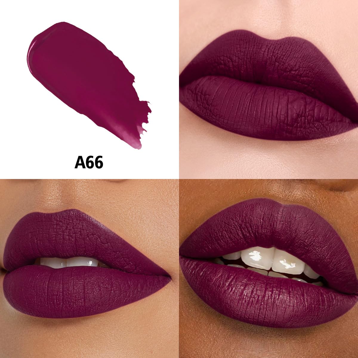 Cranberry Lipstick Long Lasting Lipsticks for Women Pigmented Smudgeproof Transferproof Vegan Cruelty Free Dark Purple Lip Makeup, A66 Jazzberry
