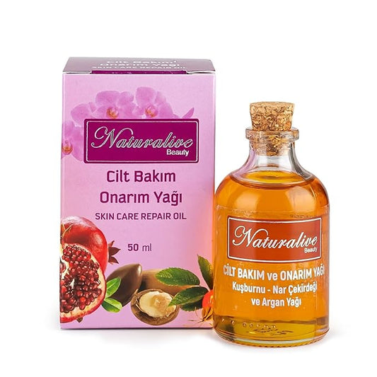 Natural Skin Repair Oil - Moisturizing, Repairing & Revitalizing - With Rosehip, Pomegranate Seed & Argan Oils - Vegan, Chemical-Free - 50ml | 1.69 fl oz