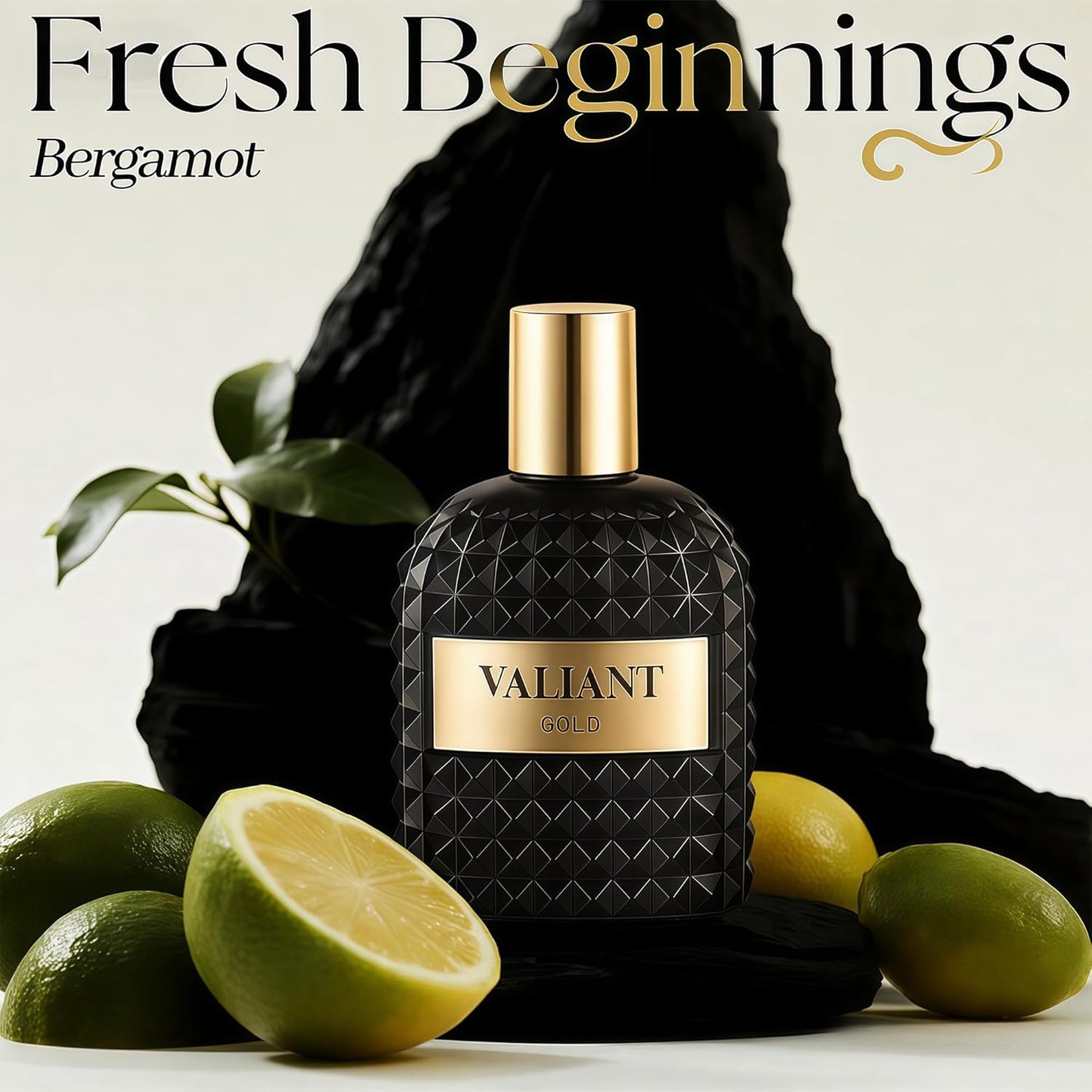 Cologne for Men Valiant Gold 3.4 Fl Oz Eau de Parfume Spray Noted with Floral,Lemon, Rose Essence, Sensual White Musk Fragrance Men's Perfume for Daily Use