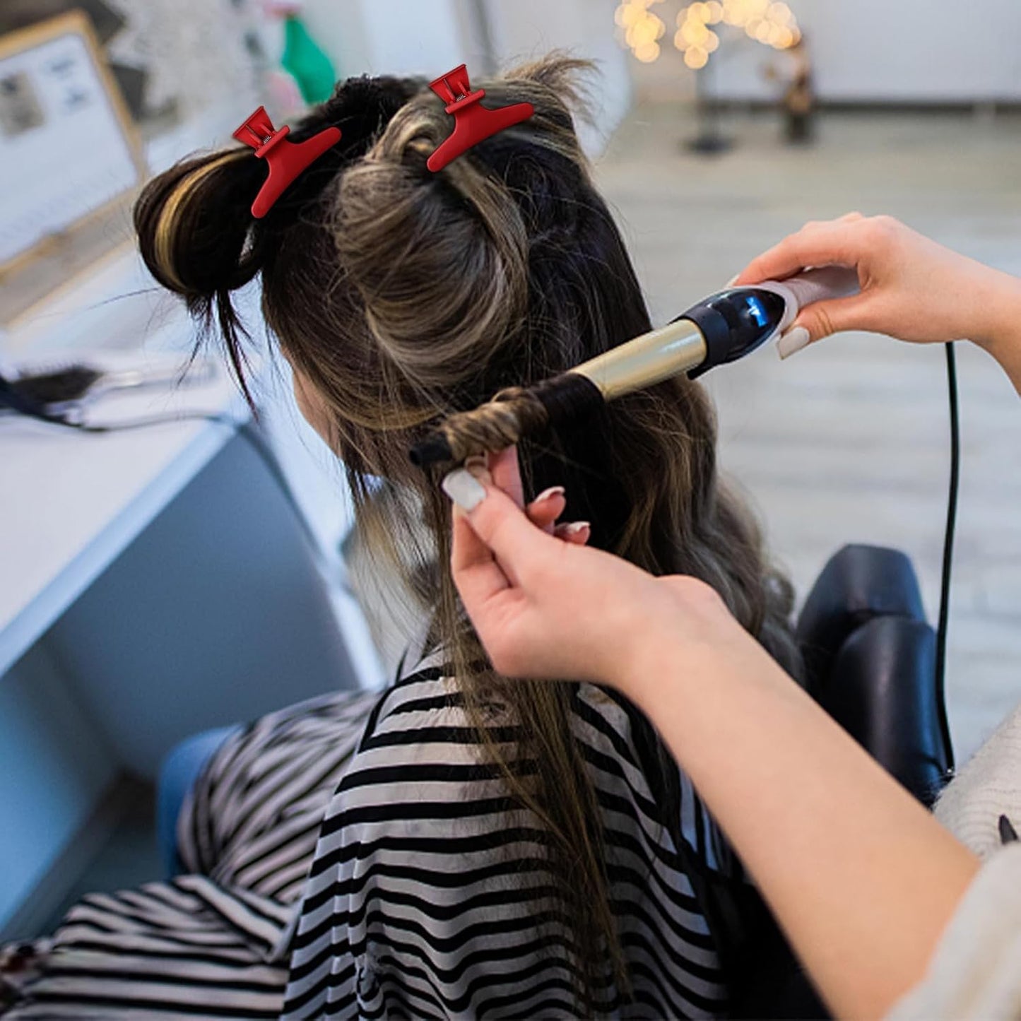 Ondder Red Butterfly Hair Clips for Styling Sectioning Pro Salon Butterfly Plastic Claw Clips Hair Styling Clip Barber Clips for Cutting, Coloring Hair, Hair Accessories for Women Girls