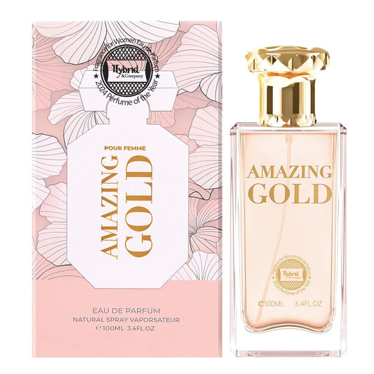 Hybrid & Company Women Amazing Glod Pour Femme Eau De Parfum Vaporisateur Natural Spray 3.4 Fl Oz