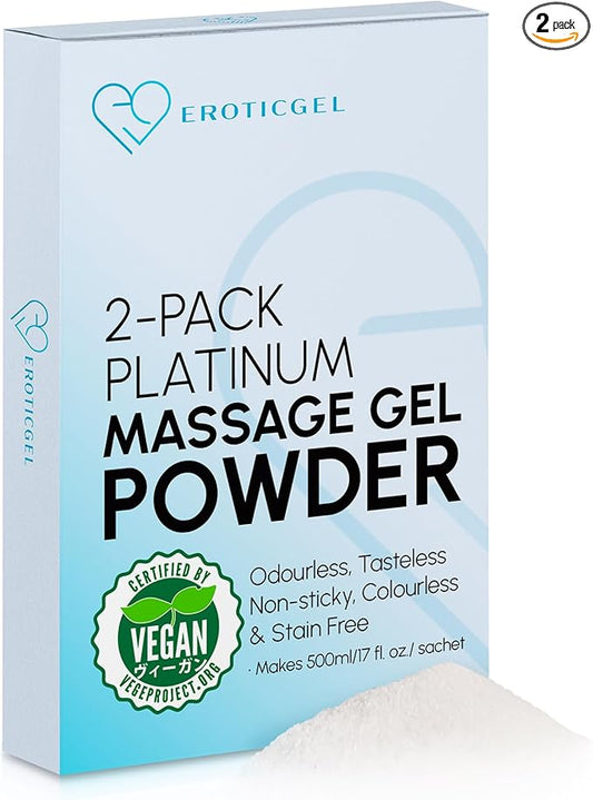 2 x Premium Massage Gel Powder | 5g Travel Sachet Makes 500ml/ 16.9 fl oz | Made in Japan Paraben & Glycerine Free
