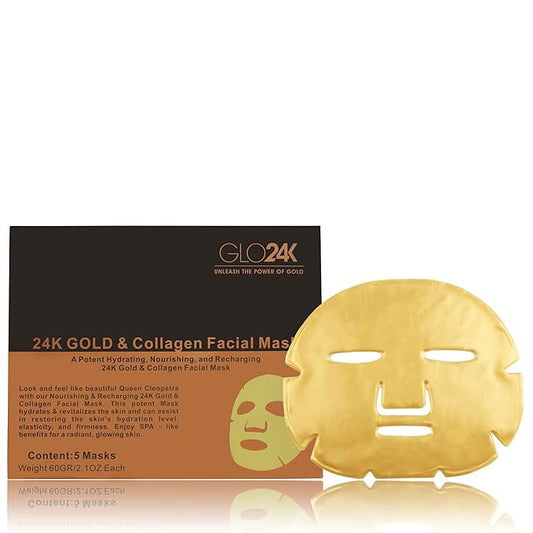 24K GOLD and Collagen Facial Mask A Potent Hydrating, Nourishing, and Recharging 24K Gold and Collagen Facial Mask