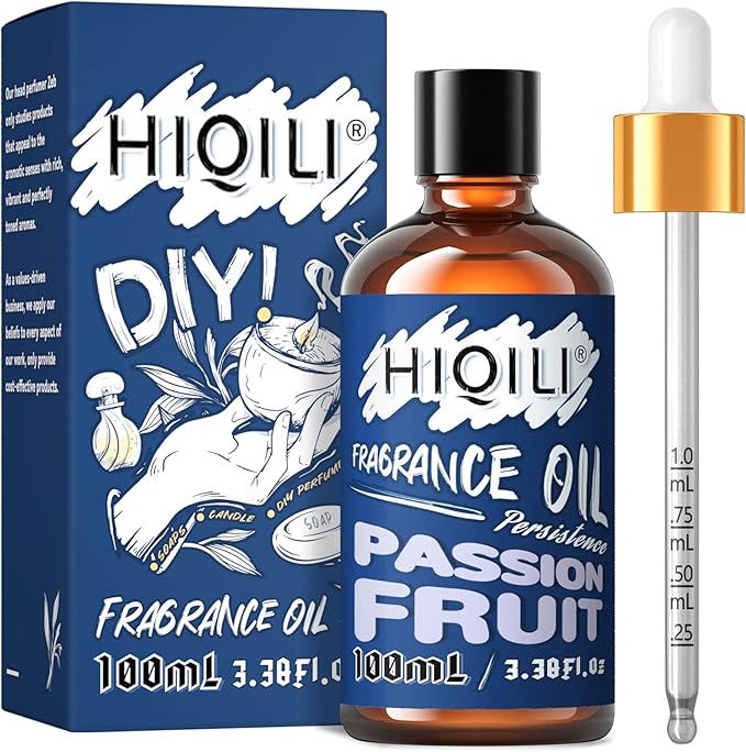 HIQILI Passion Fruit Fragrance Essential Oil for Diffuser Candle Soap Perfume Making DIY, 3.38 Fl Oz Halloween Thanksgiving