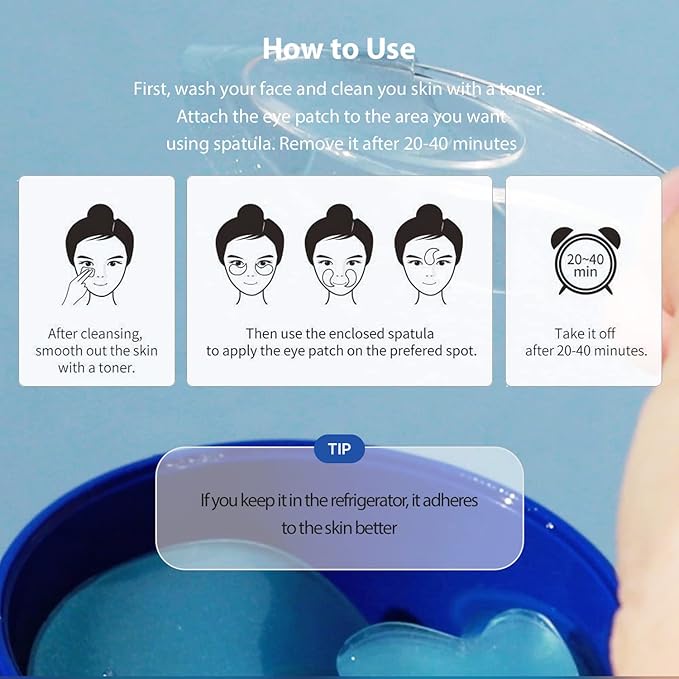 SNP [K Beauty Bird's Nest Aqua Moisturizing Eye Patch | Hydrating and Cooling for All Skin Types | Maximum Hydration Eye Patches | Korean Skincare Eye Mask | 60 Patches