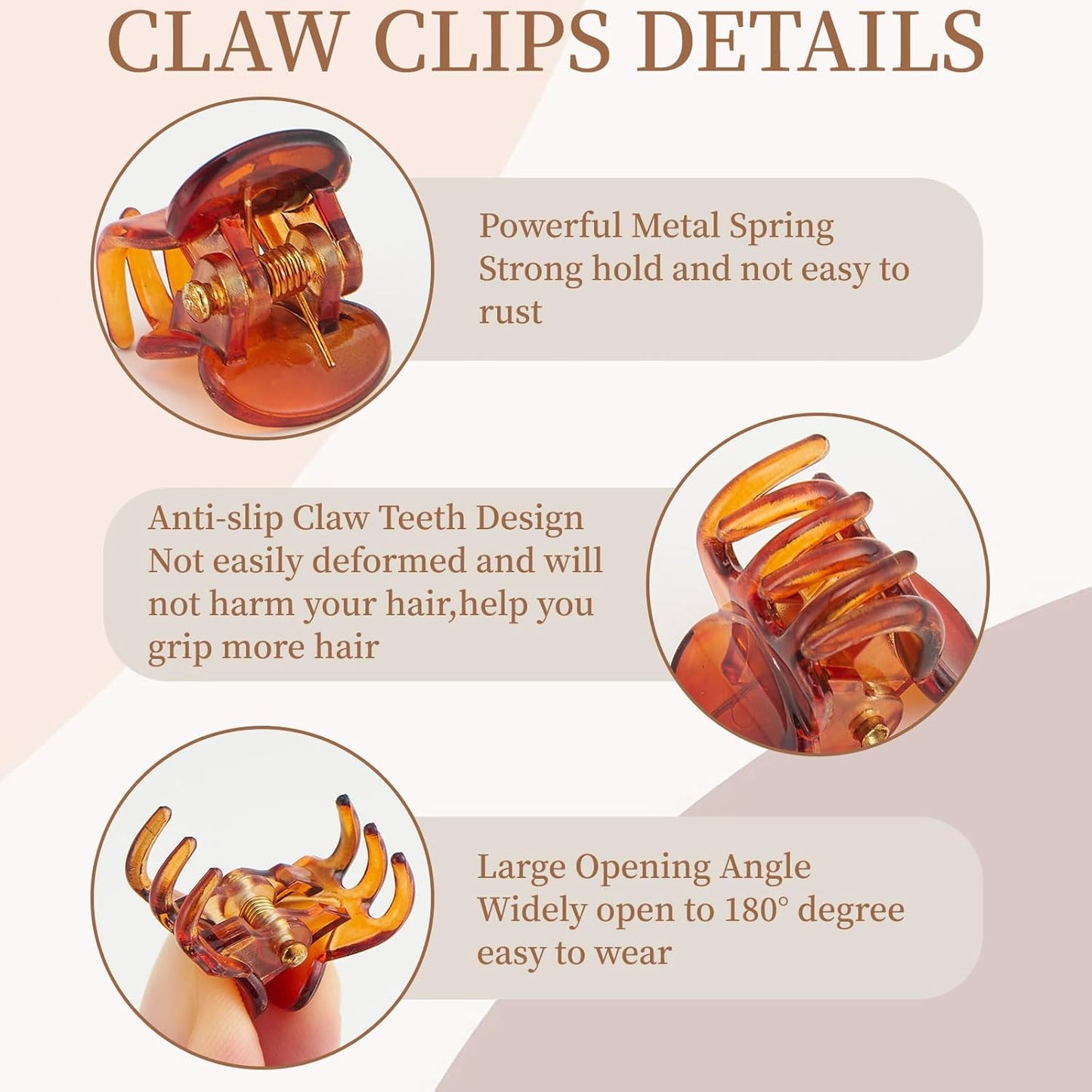 Small Hair Clips for Girls 36PCS 0.59" Black&Brown&Transparent Plastic Mini Claw Clips for Women Non Slip Bangs Pins for Thin/Thick Hair(36PCS-Style 1)