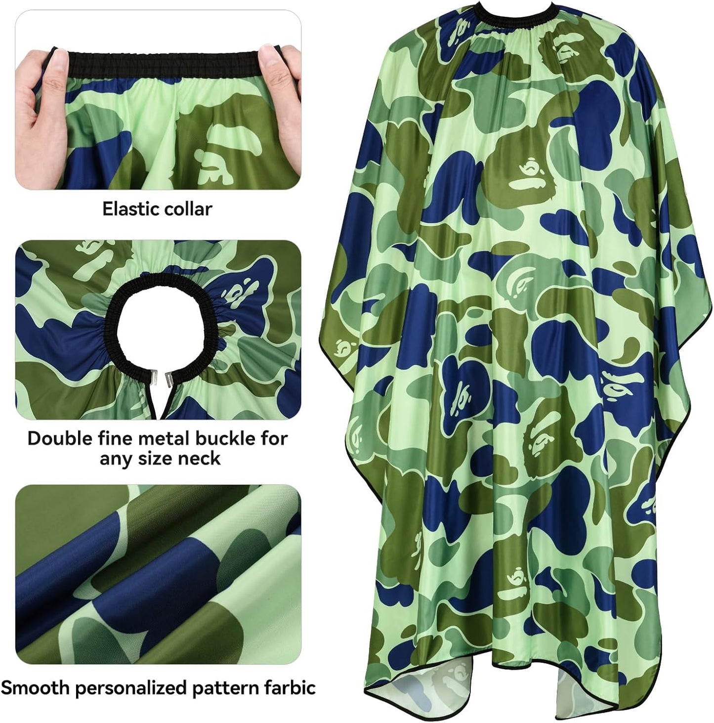 Professional Hair Cutting Cape Waterproof Barber Cape for Men Polyester Hair Styling Cape with Elastic Neckline