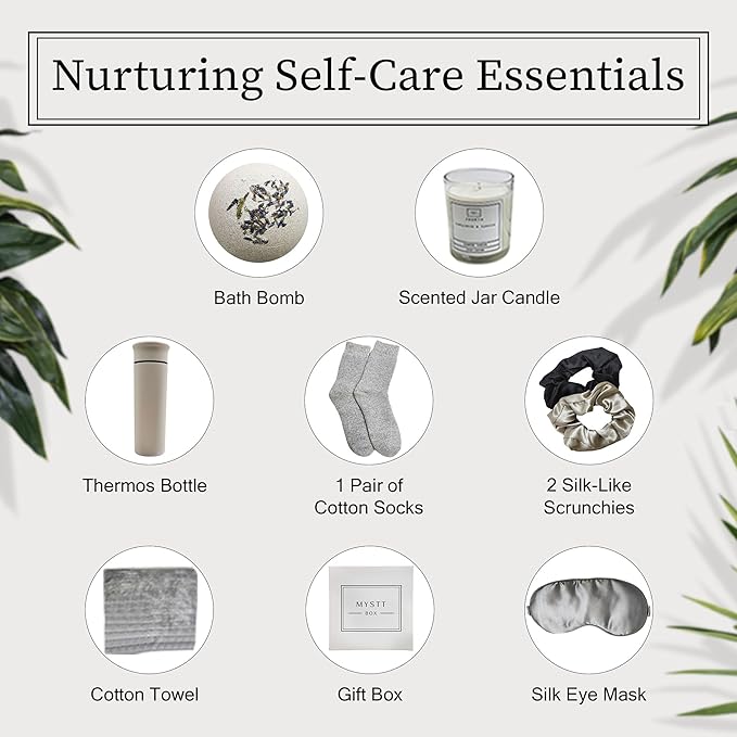 Self Care Spa Gifts for Women, Deluxe Spa Wellness Gifts for Thank You or Any Occasion, Gift-Ready Self Care Package for Women, Womens Christmas Gifts with Thermos, Bath Bomb & More