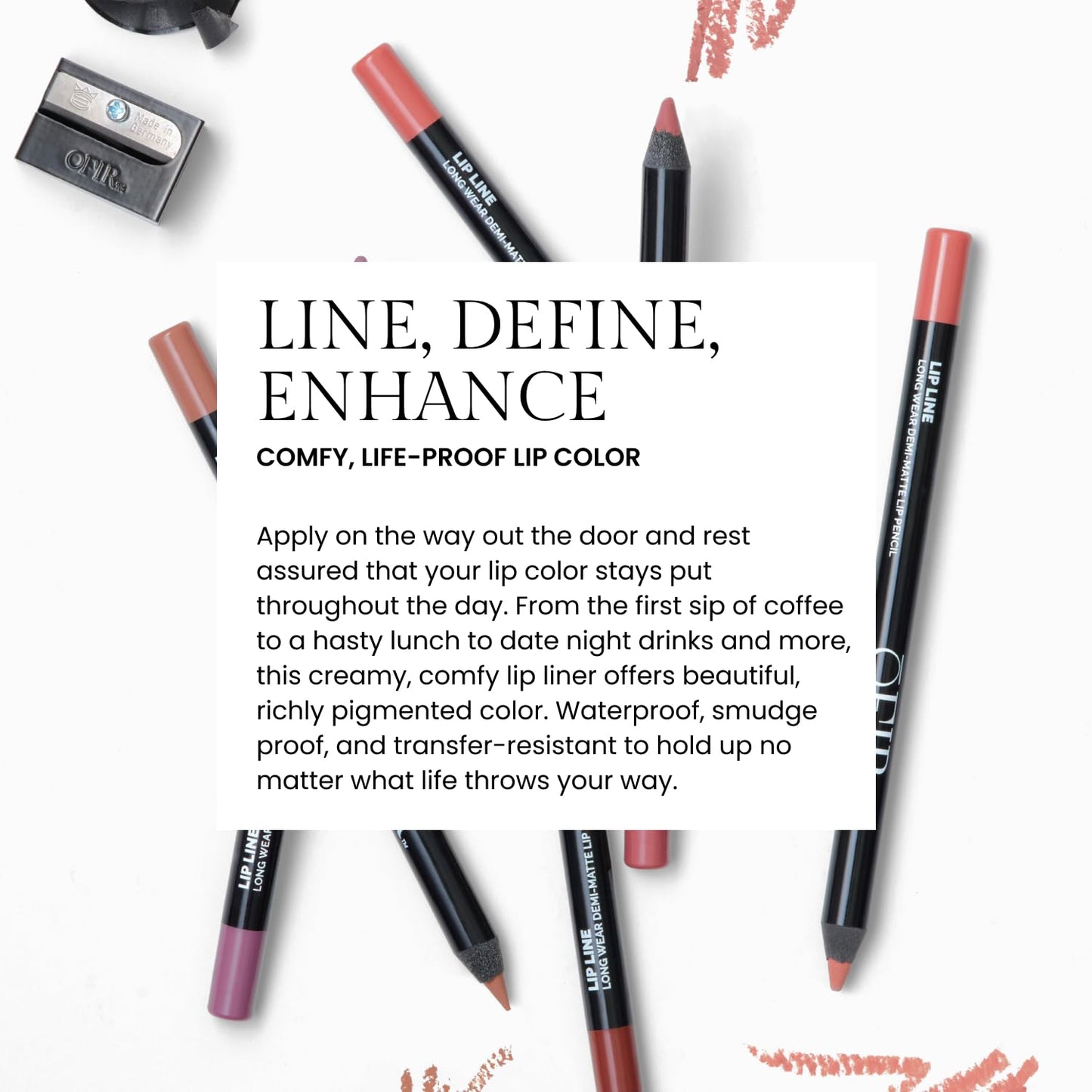 OFIR Longwear Demi-Matte Lip Pencil | Smudge-Proof, Easy Glide, Hydrating, Long-Lasting Color | Off Pink - Neutral Nude Lip Liner Pencil | 0.042 OZ