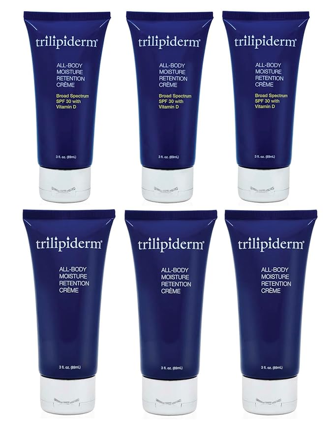 Trilipiderm Weekender Bundle – All-Body Moisture Retention Crème 6-Pack Travel Size – 3x SPF 30 Broad Spectrum Sunscreen 3 oz + 3x Original Formula 3 oz – Hydrating Skincare for All Skin Types