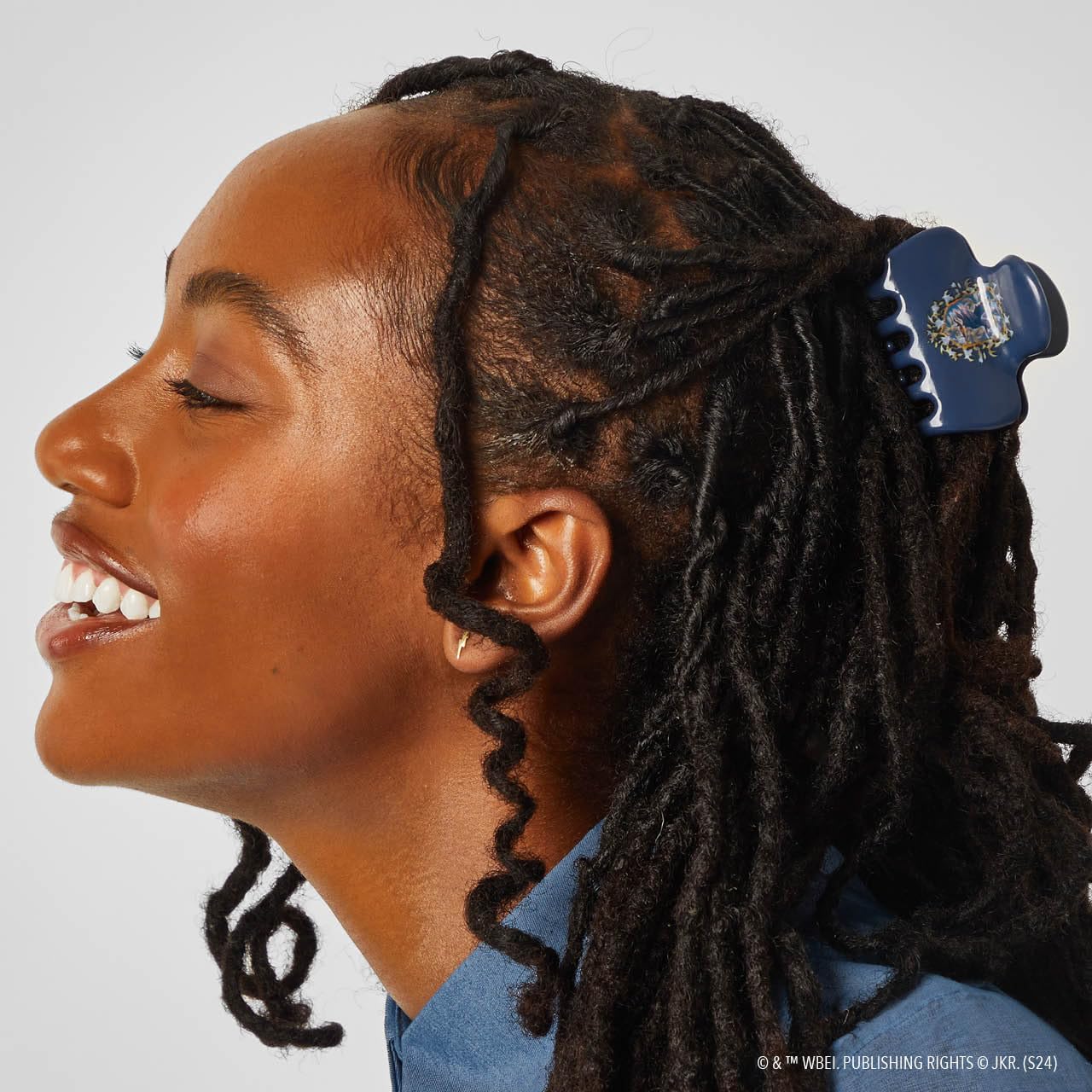 Harry Potter x Kitsch Jumbo Hair Claw - 2.3 Inches Big Hair Clips for Girls and Women | Stylish Accessories for Full Updo and Half Ponytail | Ideal Gifts for Women - Ravenclaw - 1pc