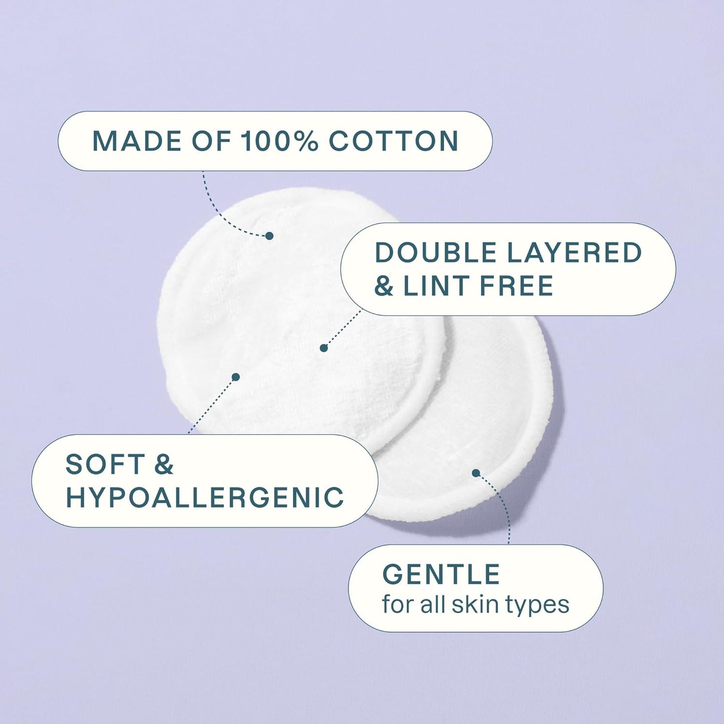 Cliganic Premium 100% Cotton Makeup Remover Pads 540 Count, (Pack of 6)