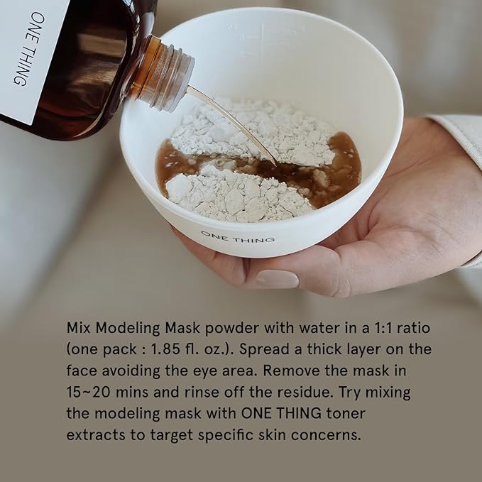 ONE THING Modeling Mask Silicone Mixing Bowl & Spatula & Measuring Cup Set 1 Count White | Facial Tool Kit for Modeling Clay Mud Peel Off Mask, Reusable Stick, Large Size Cup, Durable, Easy to Clean