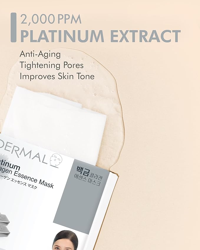 DERMAL Platinum Collagen Essence Full Face Facial Mask Sheet 23g