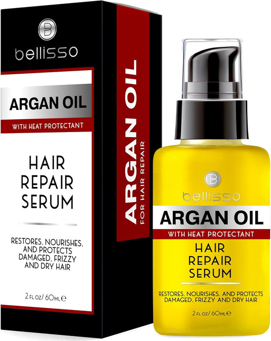 Moroccan Argan Oil Serum - Frizz Control Hair Care Products for Women - Moisturizer Treatment for Damaged, Frizzy, Dry, Curly and Straight Hair - Travel Size Hydration and Leave in Conditioner