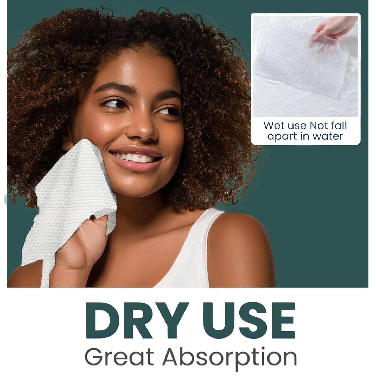 Ourmed Life Disposable Face Towels, Clean Facial Wash Cloth without Lint, Biodegradable Cleansing Dry Wipes, Skincare and Makeup Remover Towels for Sensitive Skin (Unscented, 180 Count, Pack of 1)