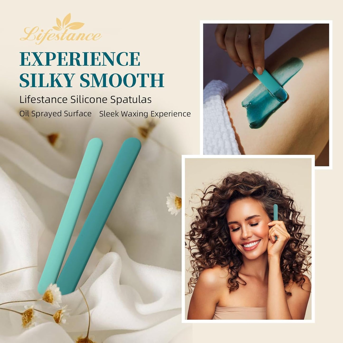 Lifestance Removable Silicone Wax Pot Liner with 2 Spatulas for 16oz Waxing Kit, Total 17 Items, Anti-Scalding Foldable Silicone Wax Warmer Bowl & Reusable Sticks, Easy to Clean