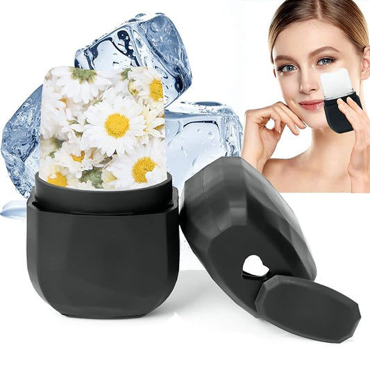 Ice Face Roller, Ice Roller for Face and Eye, V-Shaped Design, Food-Grade Leak-Proof Silicone Cube, Reusable Face Massage, Facial Beauty Ice Roller, Ice Mold for Face Beauty Gift for Women