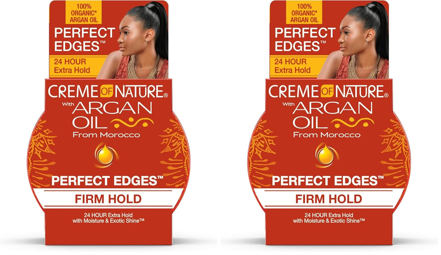 Creme of Nature with Argan Oil from Morocco Perfect Edges, 24 Hour Extra Hold with Moisture & Exotic Shine, 2.25 Ounce (Pack of 2)