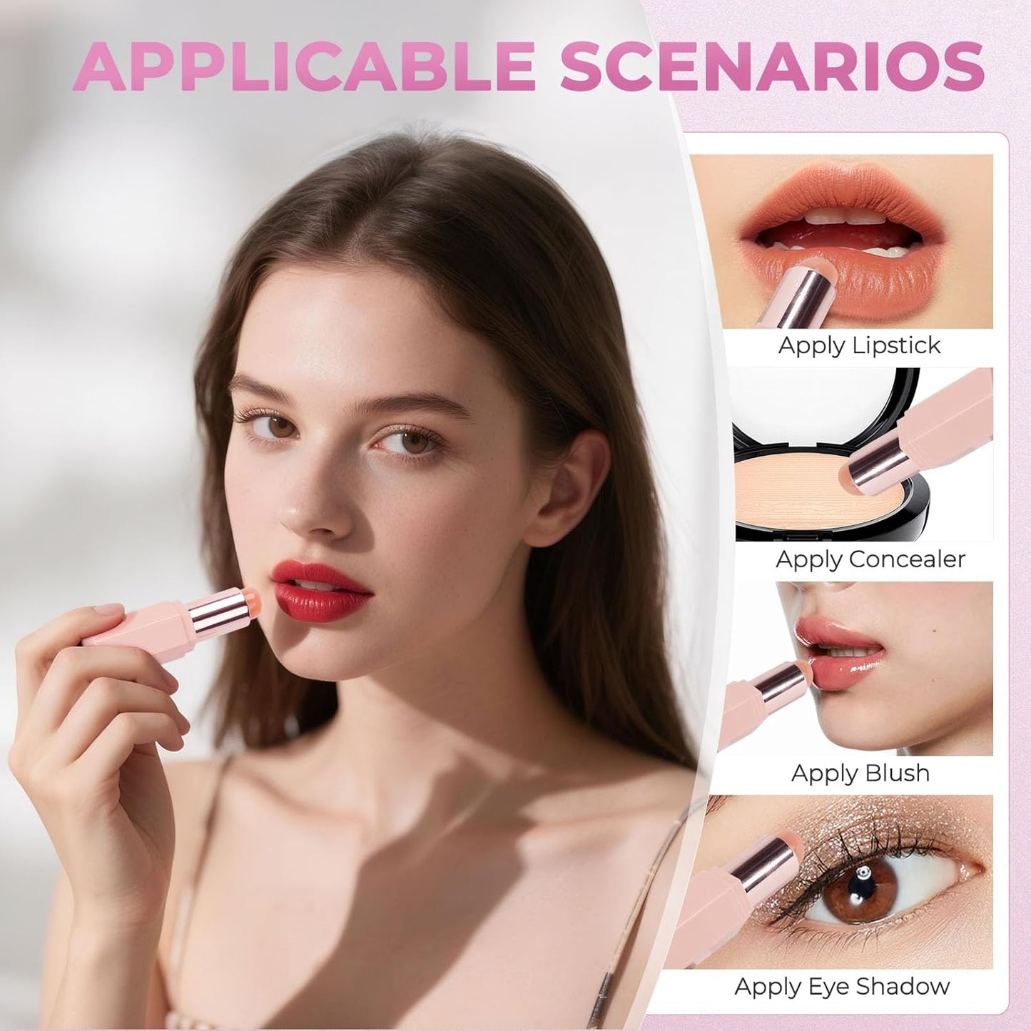 Unaone Silicone Lip Brush - Retractable Lip Brush for Lipstick, Soft Silicone Makeup Applicator for Lipstick Lip Gloss Balm Concealer (1 PCS)