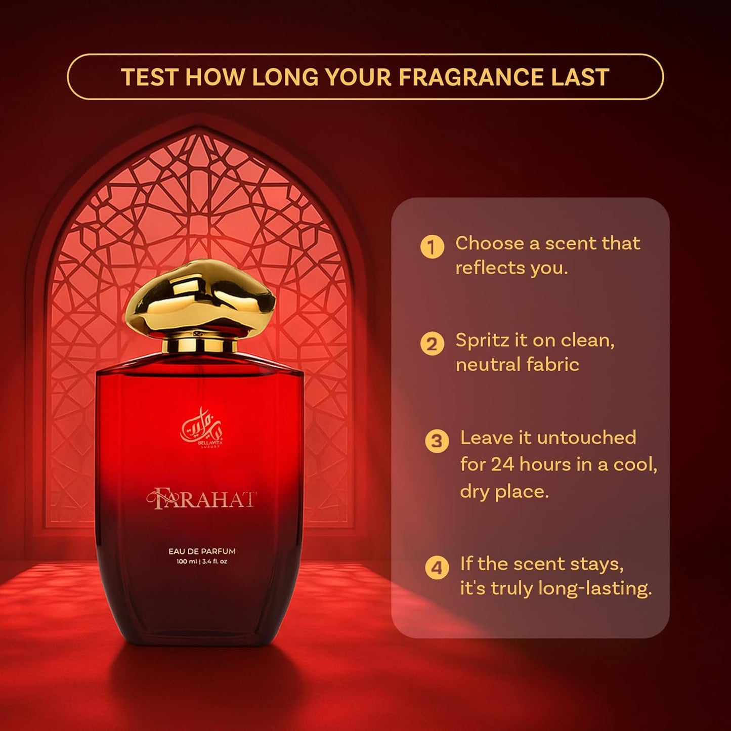 Bella Vita Luxury FARAHAT Unisex Fragrance | EDP Perfume for Men and Women | Amber Top Note | 100 ml pack | 3.4 Fl. Oz. | Woody and Amber notes | Gift for Men and Women | Eau de Parfum