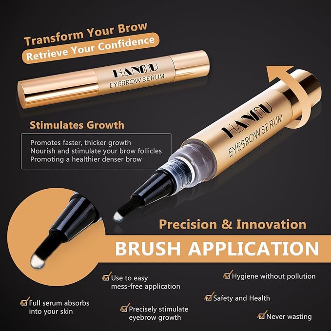 Eyebrow Growth Serum for Women & Men - Rapid Eyebrow Enhancer 4.5ml | Natural & Gentle Formula for Thicker Fuller Brows with Visible Results in 4-6 Weeks