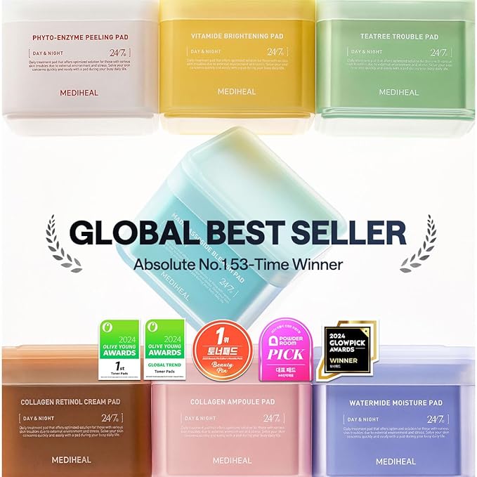 Mediheal Retinol Collagen Under Eye Patches & Vitamide Pad for Daily Skin Toning