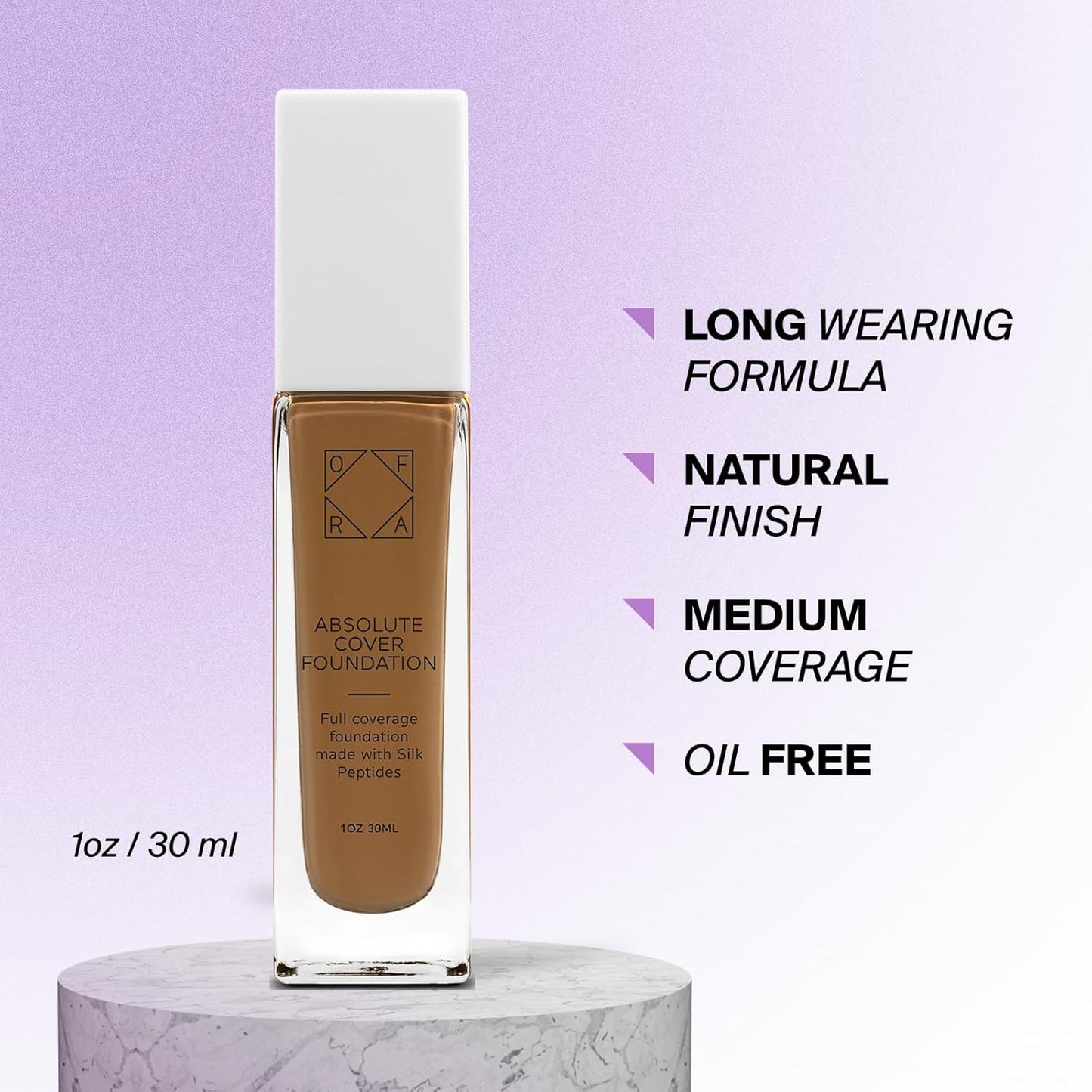 Absolute Cover Foundation #8 | Liquid Medium Coverage Foundation with Natural FInish | Oil-Free Face Makeup | Medium Tan-Deep Shade with Neutral Undertone | 1oz/30ml