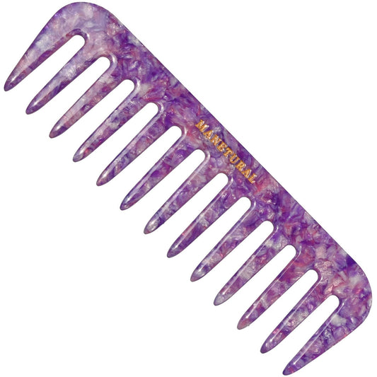 S1 Elegant Wide-Tooth Comb – Lightweight, Travel-Friendly, and Stylish Design for Tangle-Free Hair (Shiny purple)