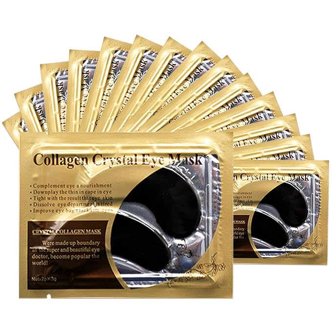 Jakuva 30 Pairs Under Eye Patches, Collagen Eye Mask Eye Patches for Dark Circles and Puffy Eyes, Reduce Wrinkles, Eye Mask Skincare for Moisturizing, Under Eye Mask Bulk for Your Face Care, Black