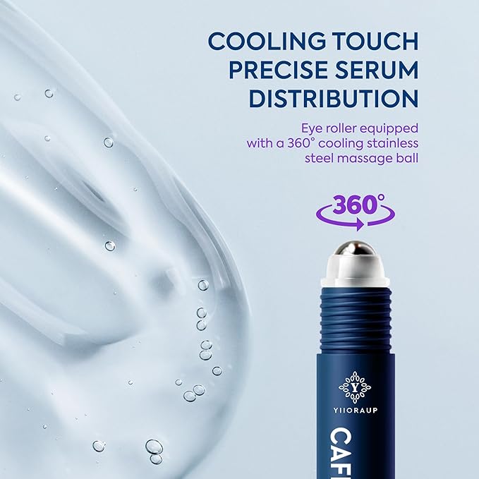 Caffeine Eye Cream for Men: Under Eye Roller for Bags and Puffy Eyes Treatment - Men's Cooling Stick and Depuffer for Dark Circles and Puffiness 0.5 fl.oz.