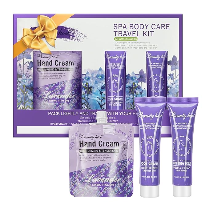 Skin Care Set Hand Foot Cream Blueberry Body Travel Kit, Exfoliating Bath Body Scrub,Spa Body Care Travel Kit, Deep Cleansing & Hydrating