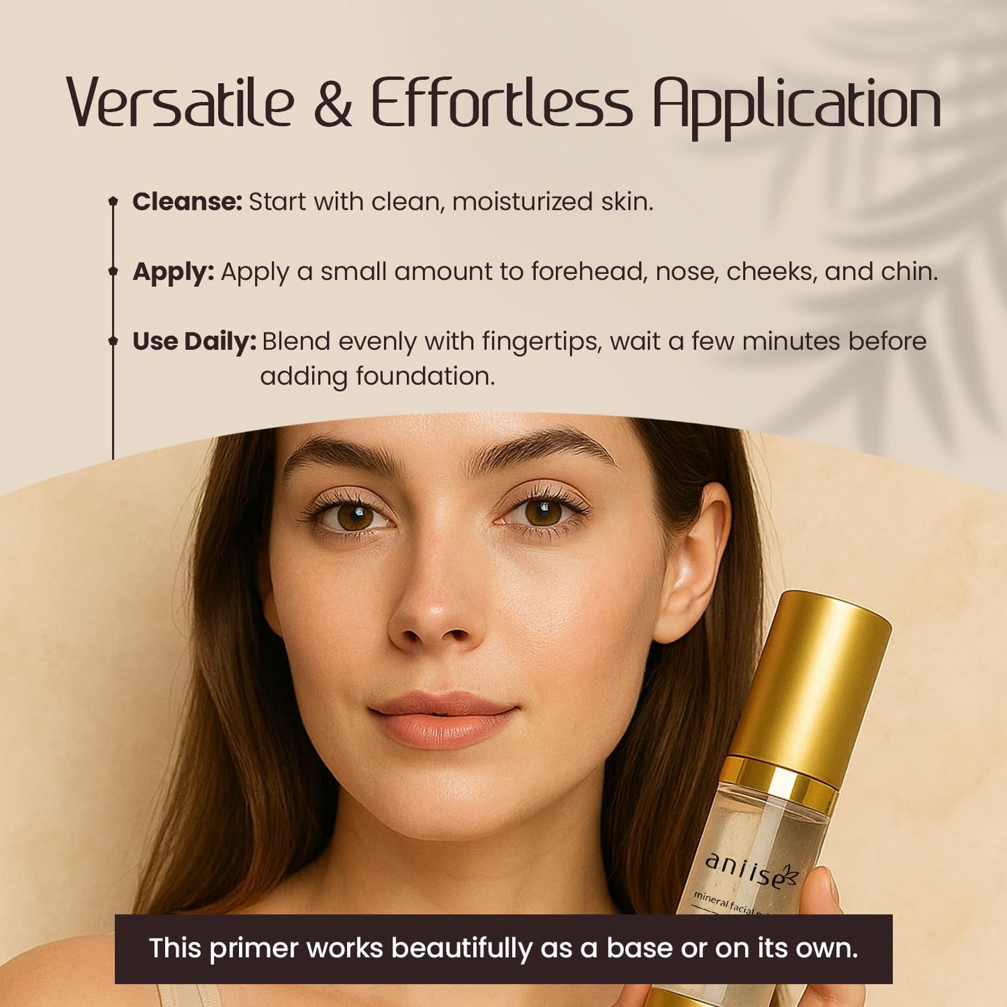 Mineral Makeup Facial Foundation Primer – Smooths Skin, Extends Makeup Wear, Controls Shine, Minimizes Pores & Fine Lines – For All Skin Types – Vegan, Paraben Free, Cruelty-Free – 1 fl oz (30 mL)